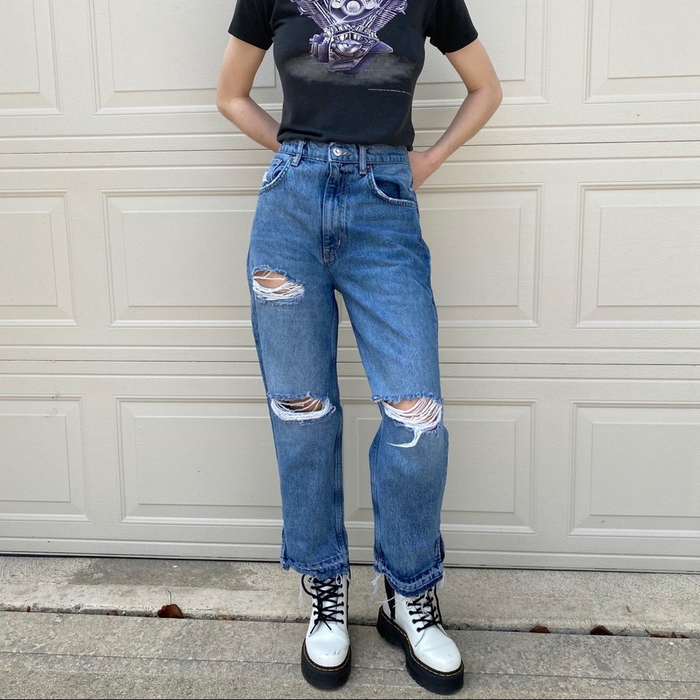 Free people distressed cropped jeans